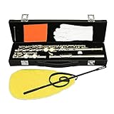 Bnineteenteam Flauta de 16 Agujeros C, Flauta Desmontable con Guantes Destornillador Caja de Cuero de PU y Juego de Herramientas de Limpieza para Flauta Amante(Oro)