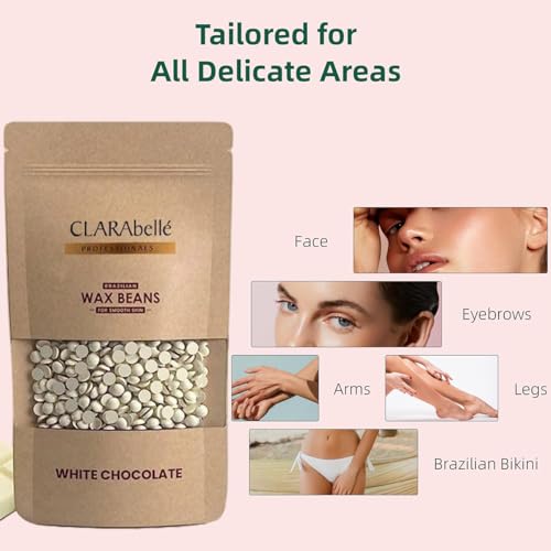 Image of Unisex Adult Hair Removal Brazilian Hard Wax Beans For Face, Eyebrow, Back, Chest, Bikini Areas, Legs, Arms And Beards | White Chocolate (White Chocolate, 200 Gram)