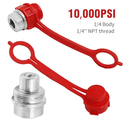 Image of Ball Face Mount Fitting 1 /4 inch NPT With 2 Dust Caps A-630 10,000 PSI High Pressure High Flow Connect and Disconnect Hydraulic Quick Couplings