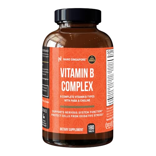 Vitamin B Complex 8 Complete B-Vitamins for Daily Energy Immunity & Focus Booster 180 Tablets