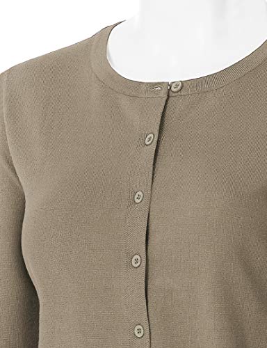 Women's Long Sleeve Button Down Crew Neck Soft Knit Cardigan Sweater4