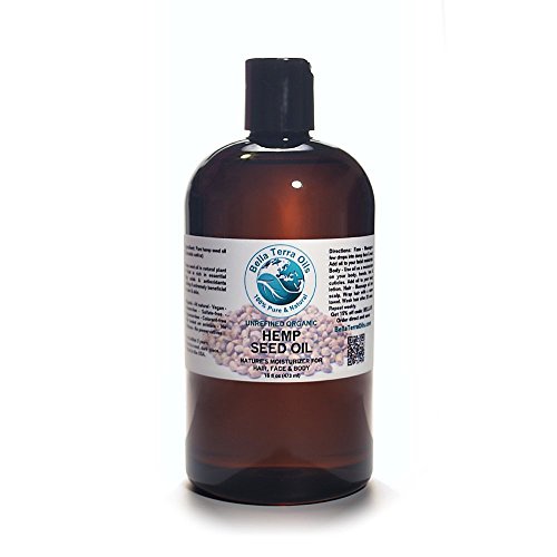 Hemp Seed Oil 16 oz 100% Pure Cold-pressed Unrefined Organic - Bella Terra Oils