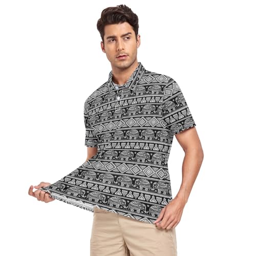 Penguin and Fish Men's Polo Shirts Short Sleeve Quick Dry Athletic Outdoor Sports Golf Shirts S-XXL3