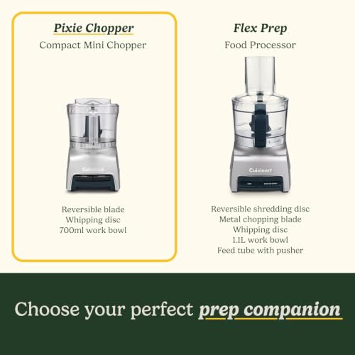 Image of Cuisinart Pixie Chopper Mini Food Processor | 220-240V |0.7L Bowl|2 Settings to Chop, Puree, Grind & Whip|Auto-Reversing SmartPower Blade|BladeLock System|Compact, Space-Saving Design|Dishwasher-Safe