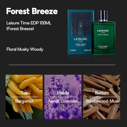 Image of MINISO Leisure Time Eau De Parfum EDP 100 ML Perfume for Men Long Lasting, Forest Breeze