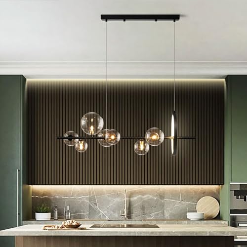 Lustre suspension boule noire luminaire suspendu G9 cuisine et chambre