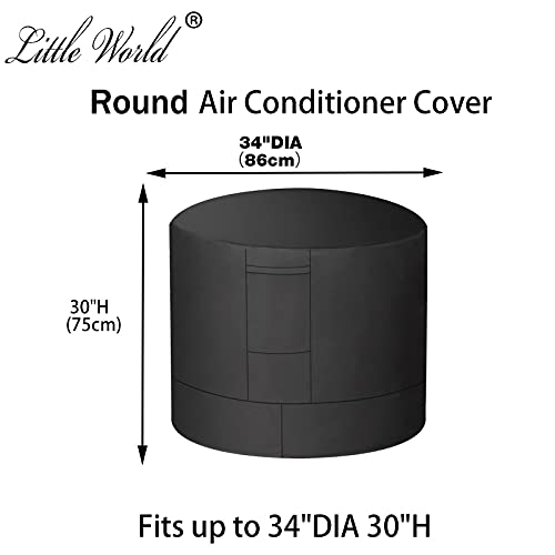 Little World Air Conditioner Cover For Outside Unit, Universal Veranda Winter AC Cover American Standard Furniture Central Outdoor Vent Full Cover 34x34x29 Inch, Round