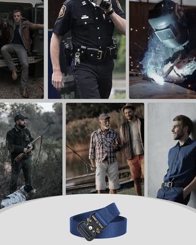 Image of FAIRWIN Tactical Belt, Military Style Webbing Riggers Web Gun Belt with Heavy-Duty Quick-Release Metal Buckle
