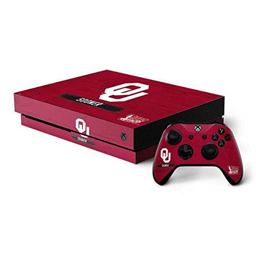 Skinit Decal Gaming Skin Compatible with Xbox One X Bundle - Officially Licensed University of Oklahoma Sooners Design