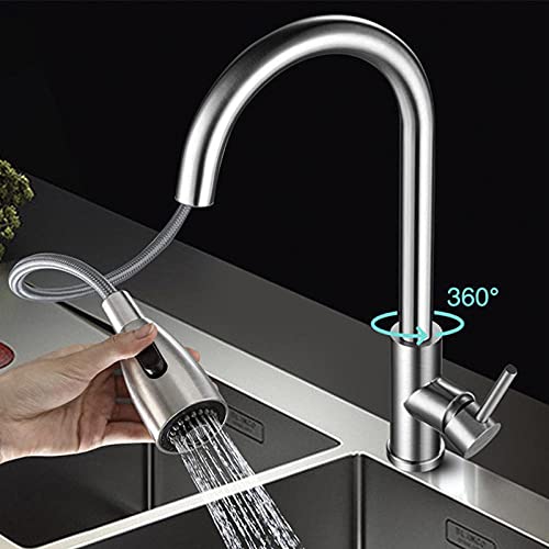 Robinet de cuisine noir à tirette pour évier de bar et maison