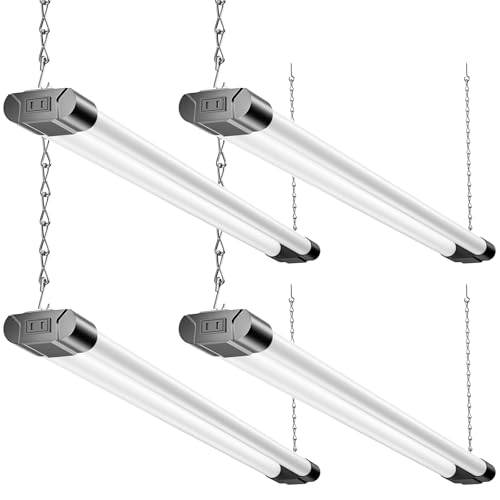 BBOUNDER 3FT LED Shop Light Fixture, Super Bright 3300LM, Cool Daylight White 6500K, Ceiling or Hanging Mount, Durable Garage Shop Lighting for Warehouse, Workbench, Basement, and Business Use, Black