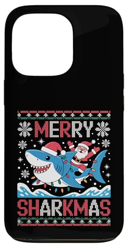 Merry Sharkmas AO[Z[^[ T^ CfBO V[N Cgt X}zP[X iPhone 13 Pro p