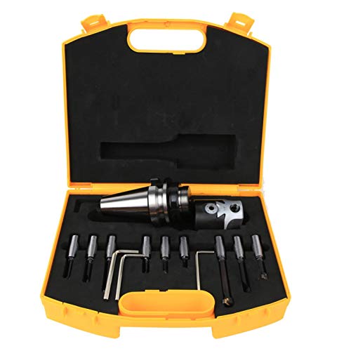 BT40-F1-12-9PCS Boring Head Shank Cutter Set Carbon Steel Boring Drill Bits Kit CNC Milling Tool Kits with Wrench for Milling Machines
