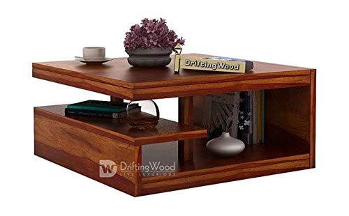 Image of DRIFTINGWOOD Sheesham Wood Liddle Coffee Center Table for Living Room | Teak Finish