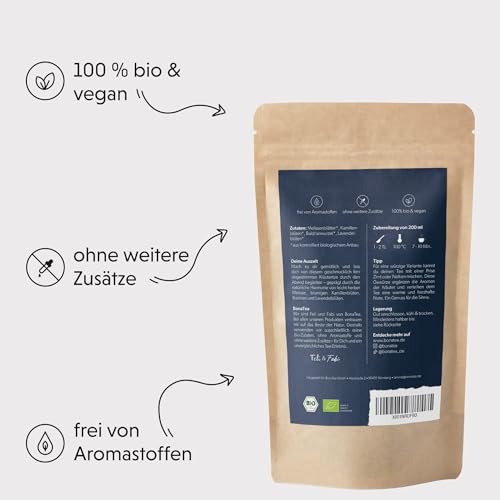 BIO Abendtee 100g - Deine Auszeit mit Baldrian, Lavendel, Melisse, Kamille, Lose Kräuter-Tee-Mischung für Entspannung am Abend