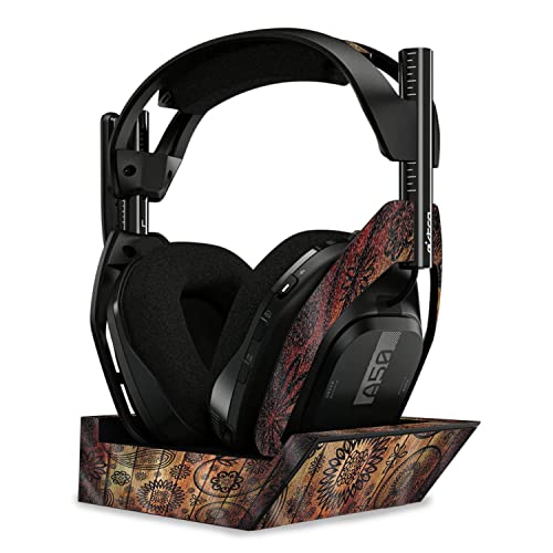 Image of MightySkins Glossy Glitter Skin Compatible with Astro A50 Wireless Headphones + Base Station (Gen 4) - Wooden Floral | Protective, Durable High-Gloss Glitter Finish | Easy to Apply | Made in The USA