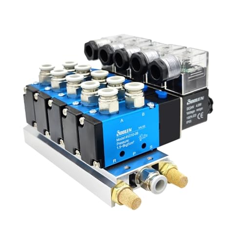 Électrovanne 4V210-08 DC 12V à commande magnétique à 5 voies et 2 positions