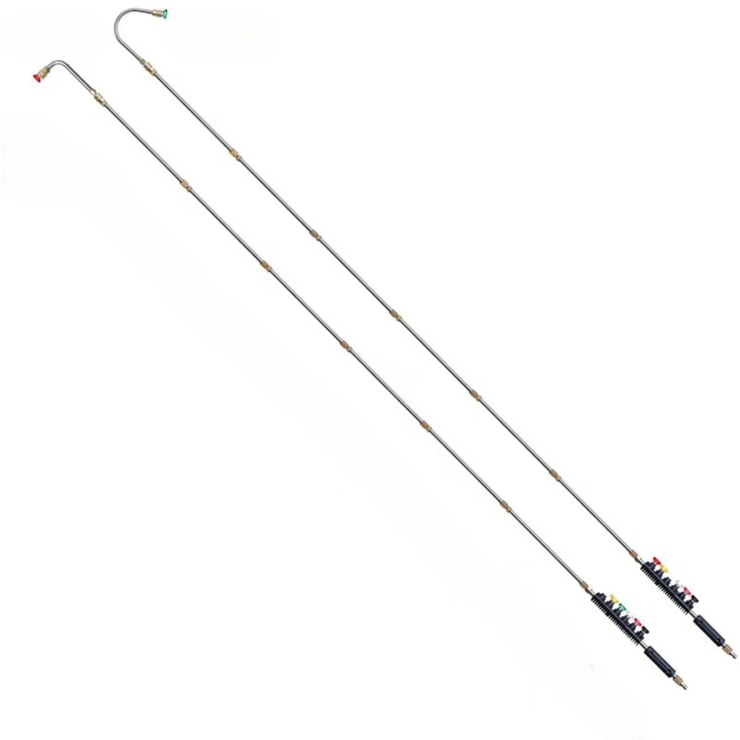 ressure - Set di bacchetta di estensione per rondella 10 in 1, lancia telescopica con attacco rapido da 0,6 cm, compatibile con 4000 psi, include bacchetta curva per lavaggio auto, condizionatore