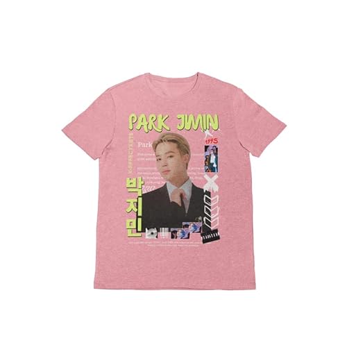 Camiseta BTS Park Jimin Kpop Banda Cor:Rosa;Tamanho:M