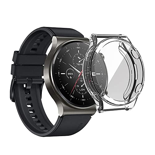 KONEE Funda Compatible con Huawei Watch GT 2 Pro, [Anti-rasguños], Carcasa Protectora con Protector de Pantalla de TPU, Carcasas Protector para Huawei Watch GT2 Pro - Transparent Cover