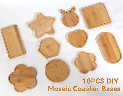 Formas de madera variadas para mosaico hecho a mano y bricolaje 4