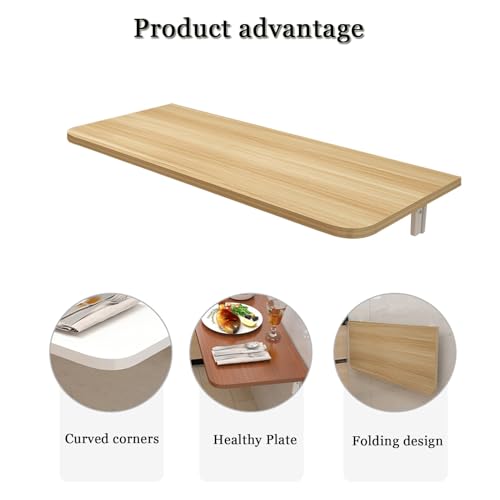 Bureau pliable en noyer clair 120x40 cm pour cuisine et salon - 5