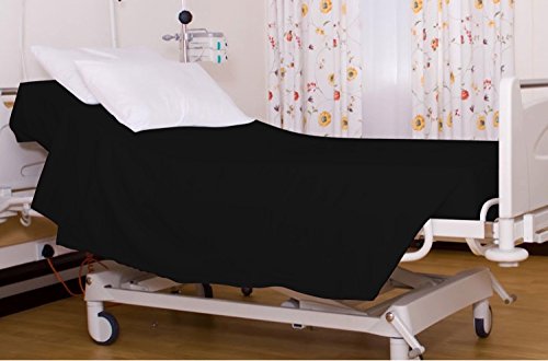 Image of Twin XL 100% Cotton Jersey Sheet Set, Soft & Comfy, Hospital, Black