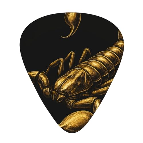 YzgWjBhd Gold Scorpion - Púas de guitarra impresas de 12 piezas, 3 púas de diferente grosor para...