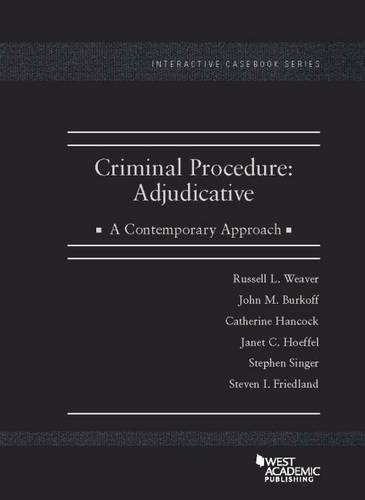 Criminal Procedure: Adjudicative, A Contemporar... 1634598644 Book Cover