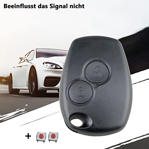 HooRLZ Carcasa para llave R-enault Clio Modus Twingo Kangoo Trafic Master Vivaro Dacia Duster Sandero Llave de Coche Twingo 2 Botones Kangoo Llave de Repuesto Clio Carcasa