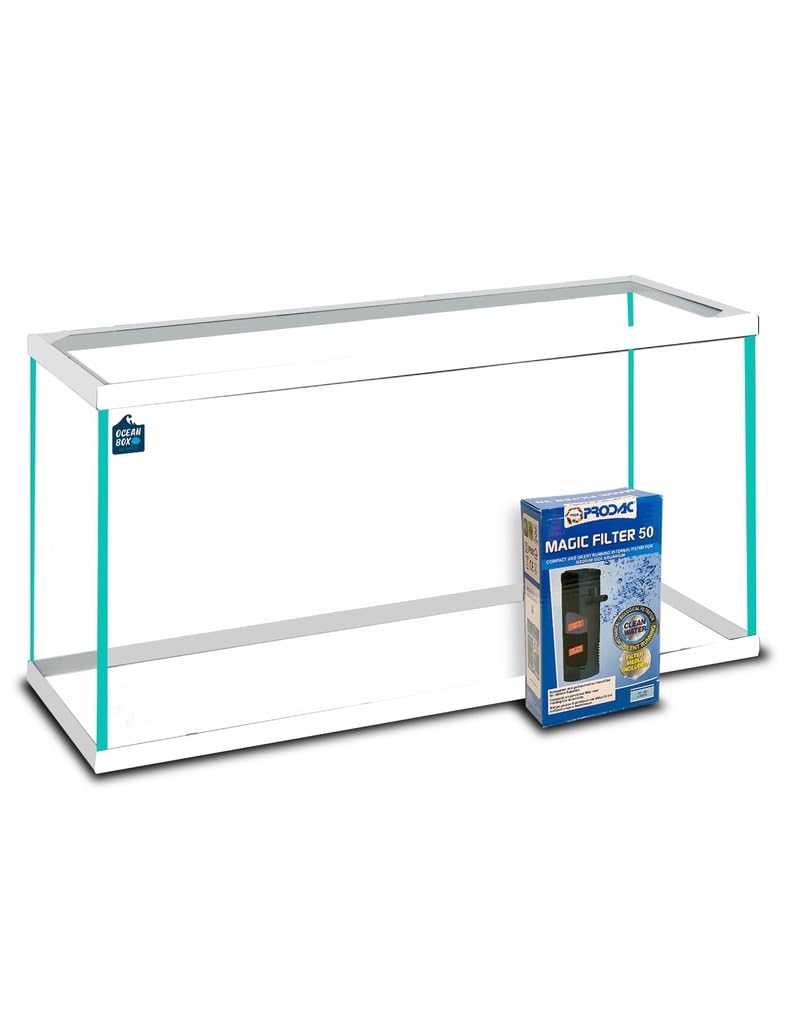 Acuario Cristal con Marco Blanco 60 L. Kit Completo (P.50)