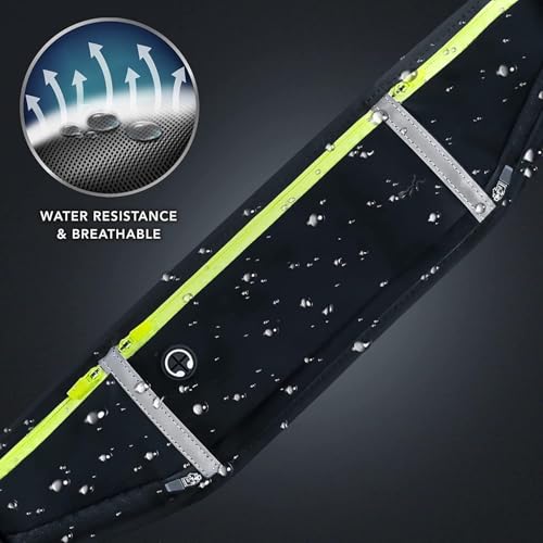 Image of Running Belt with Waterproof Adjustable Elastic Strap, Sweatproof waistpacks with Large Capacity, Perfect for Running and Outdoor Activities, Black, One Size, Sports (Running Belt Purple)