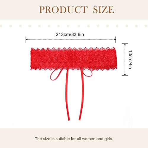 Asooll Red Vintage Lace-up Wide Waist Belts Leather Obi Style Cinch Waspie Corset Waist Bands Party Club Prom Dress Waist Belts for Women3