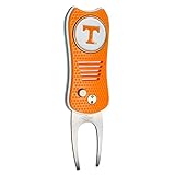 Team Golf NCAA Tennessee Volunteers Switchblade Divot Tool with Double-Sided Magnetic Ball Marker, Features Patented Single Prong Design, Causes Less Damage to Greens, Switchblade Mechanism