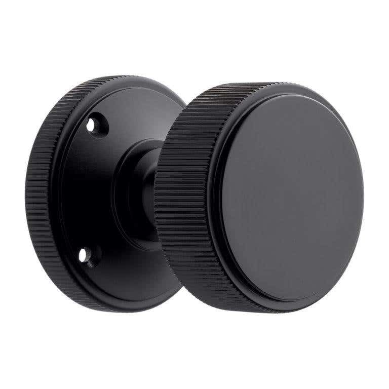 Designer Levers Frankfurt Linear Mortice Door Knob - Matt Black - Internal