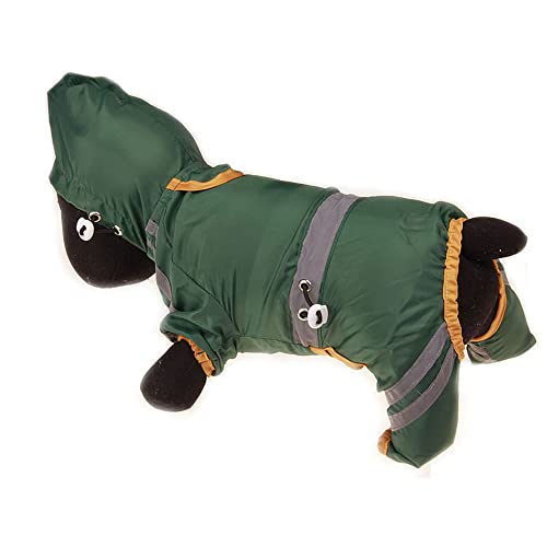 Imperméable pour chiens vert taille M avec combinaison réfléchissante