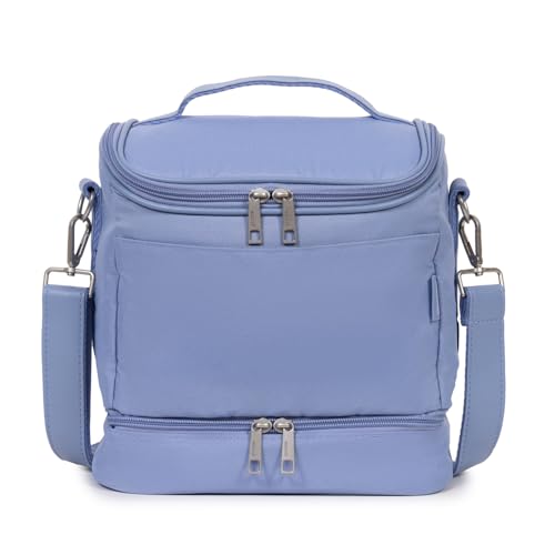 Gocase Bolsa Marmita Lancheira Térmica Fruit Escola Faculdade e Trabalho - Preto (Azul Claro)