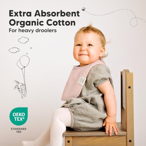 Image of KeaBabies 8-Pack Organic Baby Bibs for Drooling and Teething (Dawn) | Soft Cotton Bibs for Baby Girl, Boy, Extra Absorbent, Easy to Clean & Put On, Toddler, Newborn, Infant 0-24 Months
