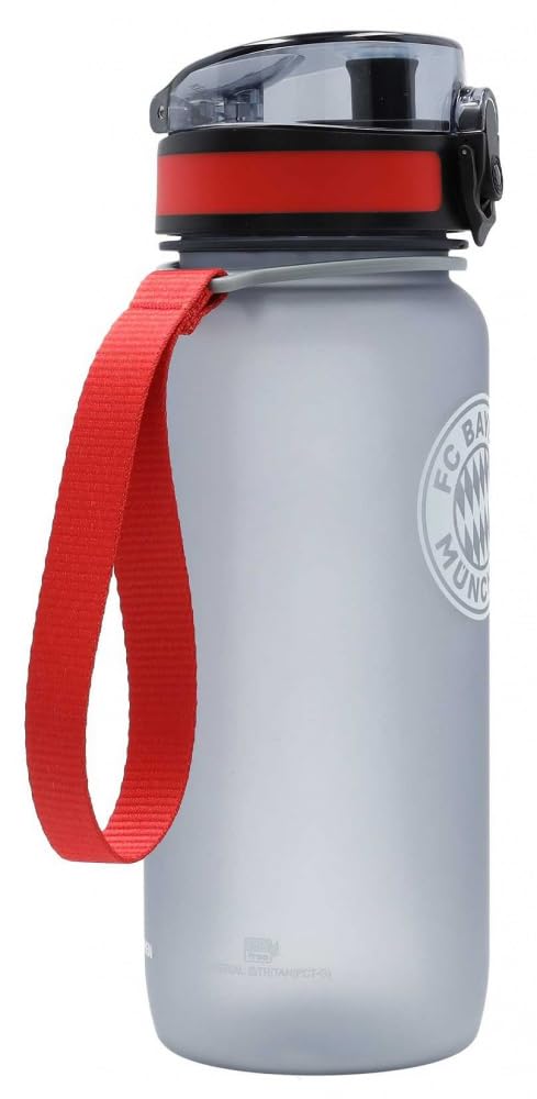 FC Bayern München Tritan Trinkflasche anthrazit-transparent 0,65 l Flasche FCB