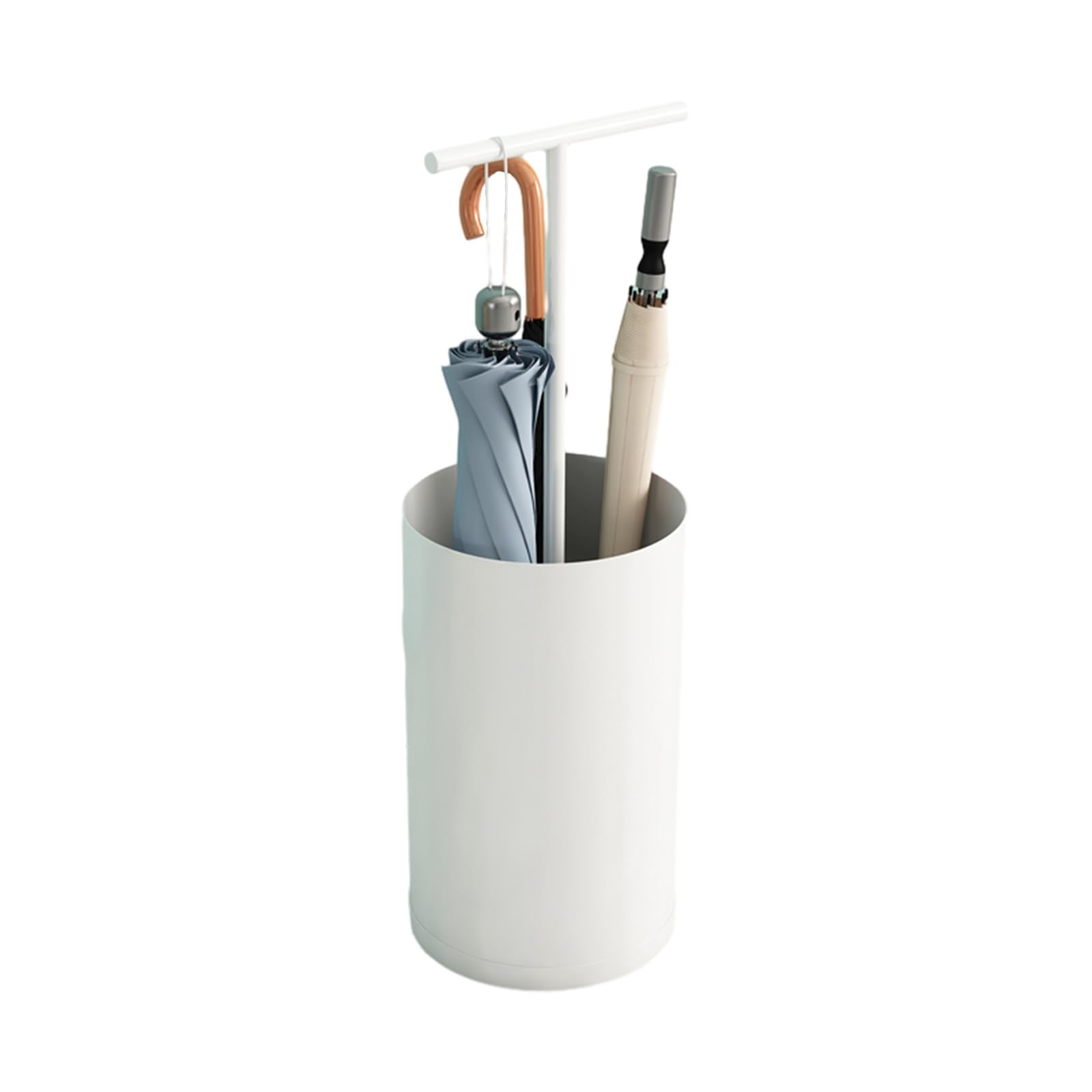 WQPMNYG Compact Umbrella Stand with Drip Tray Space-Savingfor Walking Sticks Freestanding Entryway Decor Ideal for Home Office (Color: White)