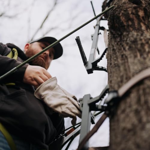 Image of XOP 34 Inch Aluminum Climbing Sticks for Hunting - 3 Pack | Tree Steps for Hunting Treestands - Storm Grey w /XOP Green Steps, 34 Inches Long