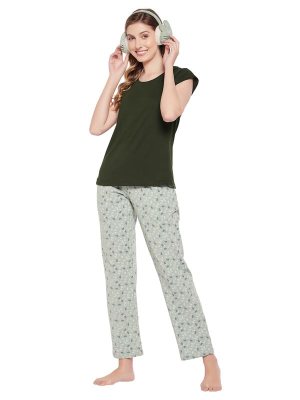 Image of Clovia Women Women's Cotton Solid Sleep Regular Fit Shirt (Lt5202P17)