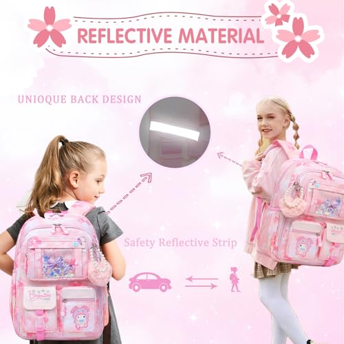 Lovely Girls Backpack School Bag for Students Kids Book Bag with Multiple Pockets Splash-proof Children's Backpack