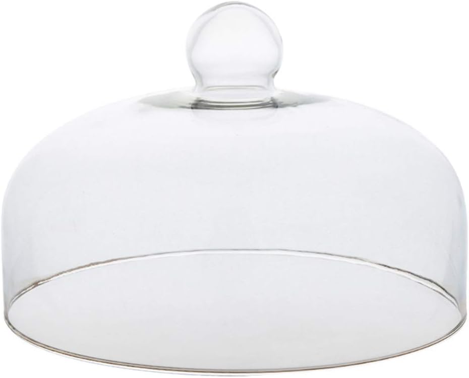 Cabilock 8.27 Inch Glass Cake Cover Dome with Handle Clear Round Food Protective Cover for Cake Display Bakery Use and Table Serving