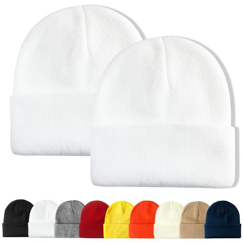 PFFY 2 Packs Unisex Beanie Hats for Men Women Knit...