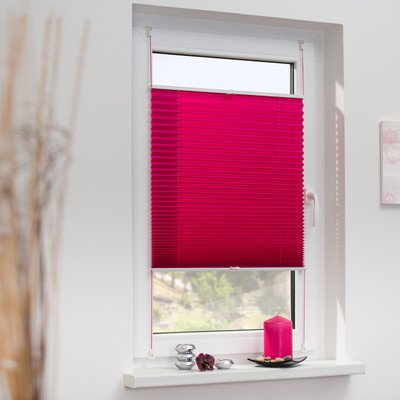 Wohn-Guide PKV.080.210.03 Plissee Klemmfix, ohne Bohren, verspannt - Fuchsia 80 cm x 210 cm (B x L)