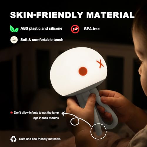 Lámpara de noche medusa suave para bebé con control táctil miniatura 6