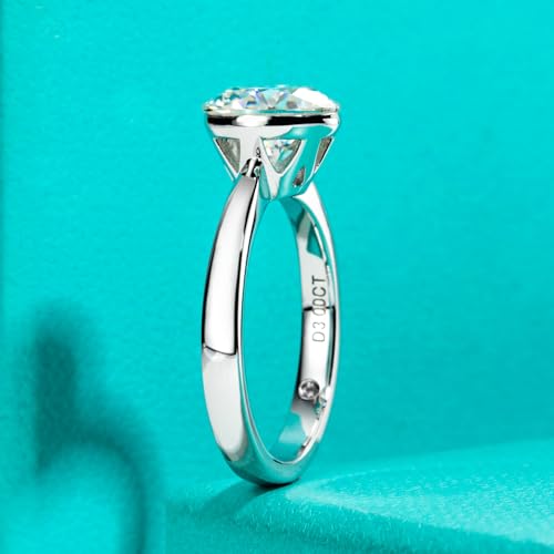 AnuClub Moissanite Engagement Rings 2/3CT D Color VVS1 925 Sterling Silver Moissanite Invisible Setting Wedding Promise Ring for Women with Certificate4