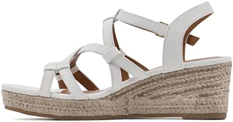 WHITE MOUNTAIN Women's Swayze Platform Sandal, White/Burn/Smooth, 8.5 M | Image 3
