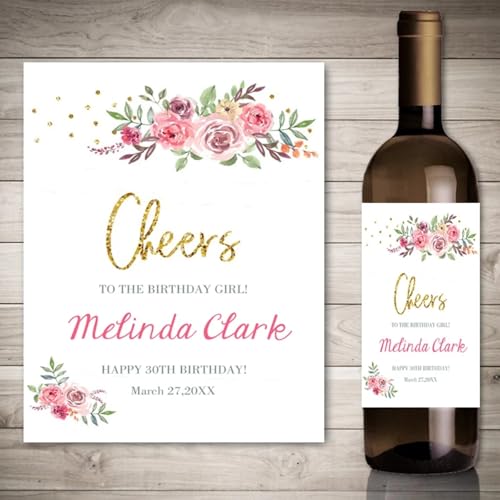 Custom Wine Labels for Bottles Wedding,Cuatom Stickers,Wine Bottle Stickers Birthday Party DIY Wedding Favors (6)